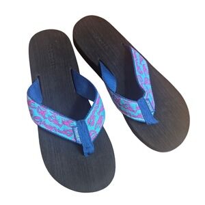 Tidewater Women's Flip Flop Sandals Black Lobster Preppy Nautical Beach 9/9.5